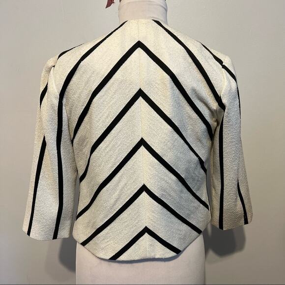 Anthropologie Striped Blazer Black and White Size S - Picture 3 of 4